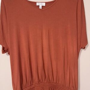 Jessica Simpson Missy Lightweight Dusty Red Medium Blouse